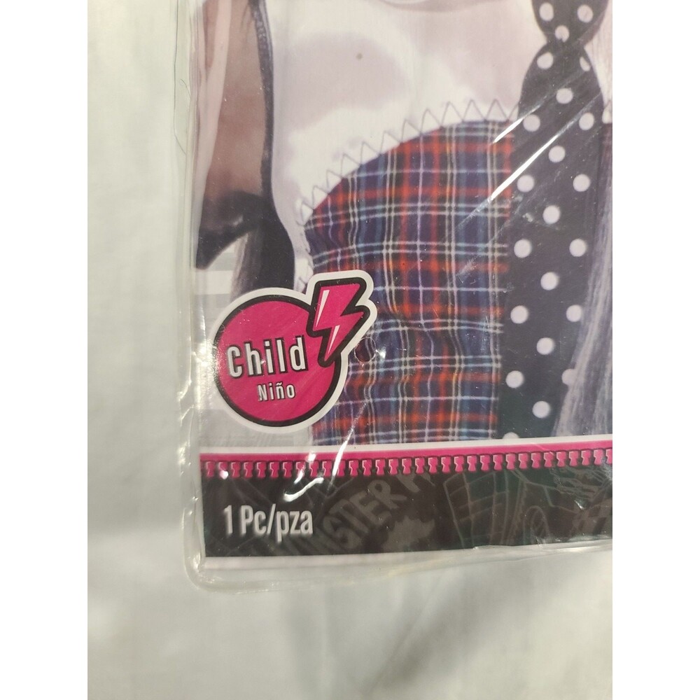 Monster High Frankie Stein Child Wig One Size Black/White Straight WIG119 - Picture 2 of 3